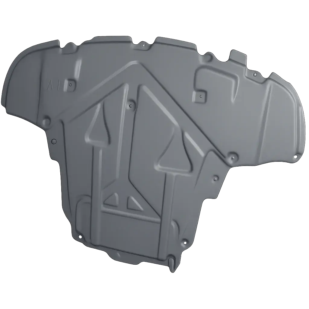Composite motor guard with key benefits called out